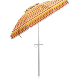 Parasol de Plage Protection uv 50+ et Angle Inclinable, Parasol Rond Hydrofuge Facile à Manipuler