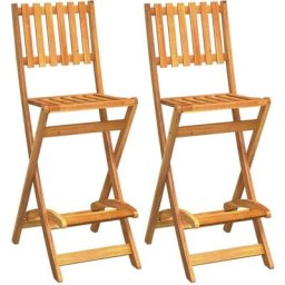 Tabourets de bar d'extérieur pliants 2 pcs Bois massif d'acacia Vidaxl n/a