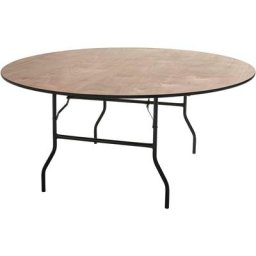 Oviala - Table pliante ronde en bois 8 places 150cm - Bois
