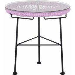 Sklum - Table d'Appoint Ronde en Acier et Polyéthylène Acapulco Violet Lavande - Violet Lavande