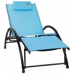 Bain de soleil pliable O'colors Bleu - Repose tête inclus - Bleu