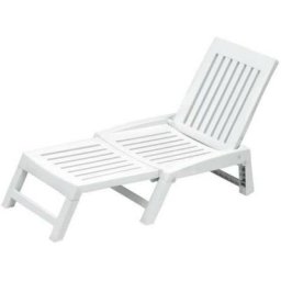 Bain de soleil pliant Orfeo en re'sine antichoc blanche 177x61x30 cm pour jardin mer piscine