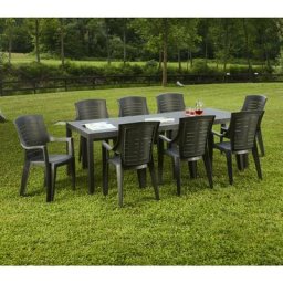 Dmora - Table d'extérieur Susa, Table à manger rectangulaire extensible, Table de jardin