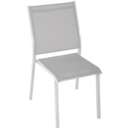 Chaise de jardin empilable Essentia Galet & Blanc - Hespéride - Gris galet / blanc