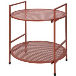 Progarden - Table d'appoint de jardin à 2 niveaux acier mauve rose Pink