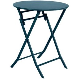 Table pliante ronde Greensboro pétrole 2 places - Hespéride - Pétrole