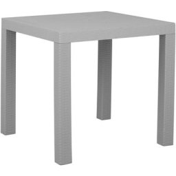 Beliani - Table d'Extérieur Carrée 80 x 80 cm Gris Clair Effet Rotin Ultra Résistante et Aspect