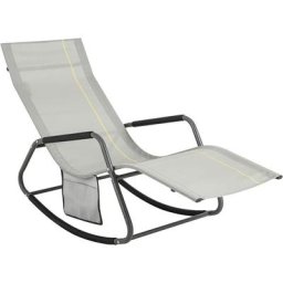 Sobuy - OGS47-HG Fauteuil à Bascule Transat de Relaxation Chaise Longue Bain de Soleil Rocking