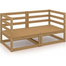 Canapé à 2 places de jardin Marron miel Bois de pin solide Vidaxl Honey brown