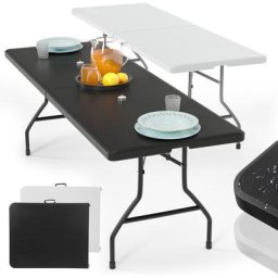 Jago - Table Pliante - 183 x 76 cm, Cadre en Acier, Max. 150 kg, avec Poignée de Transport,