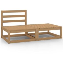 Salon de jardin 2 pcs Marron miel Bois de pin massif Vidaxl marron miel