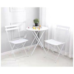 Haloyo - Ensemble bistrot 2 chaises + table pliante pour le jardin, le balcon, la varanda et la