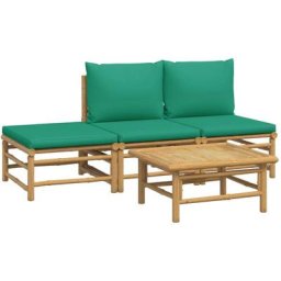 Salon de jardin 4 pcs avec coussins vert bambou Vidaxl n/a