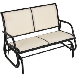 Banc à bascule de jardin 2 places design contemporain grand confort accoudoirs assise et dossier