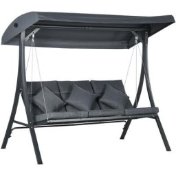 Outsunny - Balancelle de jardin 3 places grand confort toit inclinaison réglable épais coussins