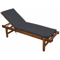 Coussin bain de soleil 60x190 cm Hawai anthracite - Gris foncé