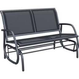Banc à bascule de jardin 2 places design contemporain grand confort accoudoirs assise et dossier