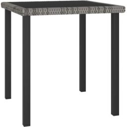 Table à manger de jardin Gris 70x70x73 cm Résine tressée Vidaxl Gris