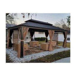 Purple Leaf - Tonnelle de Jardin 3.65 x 6 m Tonnelle Aluminum avec Moustiquaire et Rideaux Pavillon