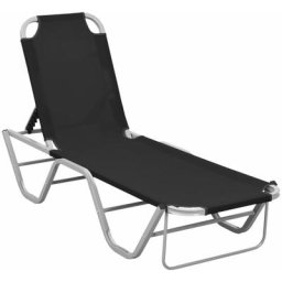 Chaise longue | Bain de soleil Transat Aluminium et textilène Noir 11701 - Noir