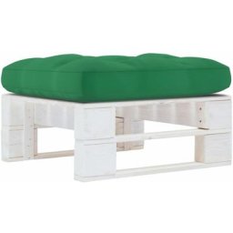 Pouf palette de jardin Bois de pin imprégné de blanc Vidaxl Vert