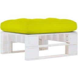 Pouf palette de jardin Bois de pin imprégné de blanc Vidaxl Vert vif