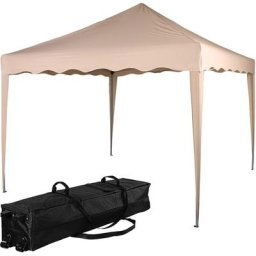 Instent - Structure de tonnelle pliante 3x3m acier basic, couleur beige, avec sac de transport à