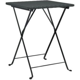 Table de bistrot pliante Noir 55x54x71 cm Résine tressée Vidaxl Black