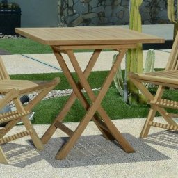 Table pliante carrée en teck Ecograde Gap 75 cm - Naturel