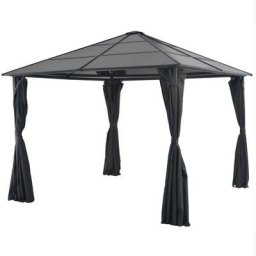 Tonnelle avec rideau Aluminium 3x3 m Noir Vidaxl n/a
