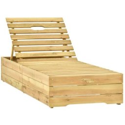 Chaise longue | Bain de soleil Transat Bois de pin imprégné de vert 81924 - Brun