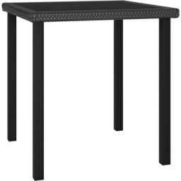 Table à manger de jardin Noir 70x70x73 cm Résine tressée Vidaxl Noir