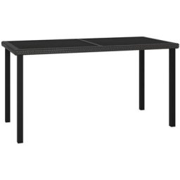 Table à manger de jardin Noir 140x70x73 cm Résine tressée Vidaxl Noir
