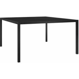 Table de jardin 130x130x72 cm Noir Acier et verre Vidaxl n/a