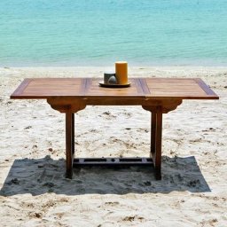 Table de jardin en teck huilé massif extensible 6/8 pers. - Marron