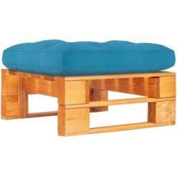Pouf palette de jardin Bois de pin imprégné de marron miel Vidaxl Bleu