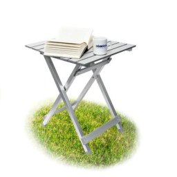 Table pliante, résistante aux intempéries, HxLxP: 61 x 49,5 x 47,5 cm, pour le jardin, aluminium,