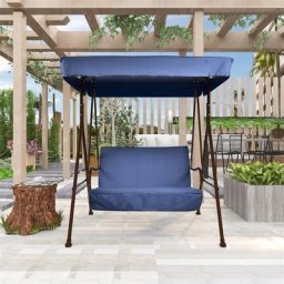 Balançoire hollywoodienne 2 places avec toit Coussin extérieur Balcon Terrasse Jardin Balançoire