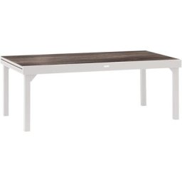Table de jardin extensible Piazza Gris smoke & Blanc 12 places - Hespéride - Gris smoke / blanc