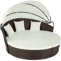 Bain de soleil rond modulable zanzibar - chaise longue, transat bain de soleil, transat jardin