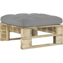 Pouf palette de jardin Bois de pin imprégné de vert Vidaxl Gris