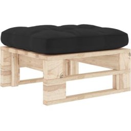 Pouf palette de jardin Bois de pin imprégné vidaXL - Noir