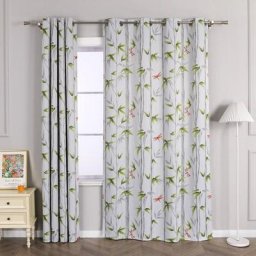 1pcs rideaux occultant thermiques a Œillets motif feuilles de bambou pour chambre/cuisine/salon l/h