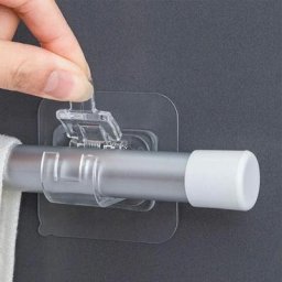 Lot de 2 crochets de fixation réglables sans clous pour tringle à rideaux, supports de tringle à