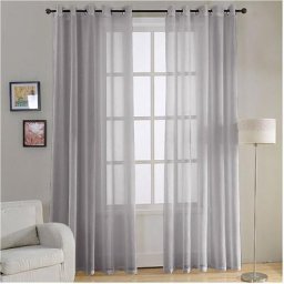 2 Rideau translucide pour windows Gris 150x260 cm - Acomoda Textil.