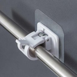 Lot de 4 crochets auto-adhésifs pour tringle à rideau, clip de support pour crochet de rideau de
