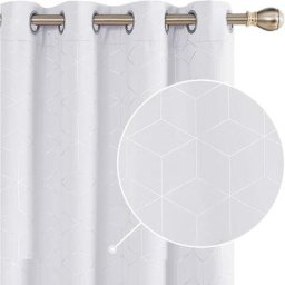 Deconovo Lot de 2 Rideaux Gris Perle Occultants à Oeillets Rideau Occultant Thermique Anti Froids