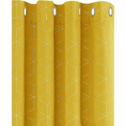 Lot de 2 Rideaux Occultants Thermique Anti Froid Isolant a Oeillets Rideau Dressing avec Motif