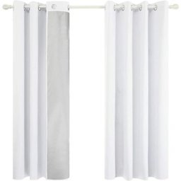 Lot de 2 Rideaux Doublure Isolante Thermique à Oeillets Rideau à Oeillets pour Chambre 117x138cm
