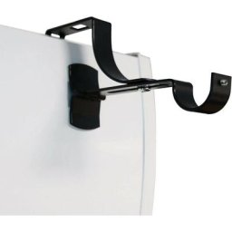 Store Menuiserie - 2 supports sans perçage, noir, caisson de volet roulant, pour tringle à rideaux